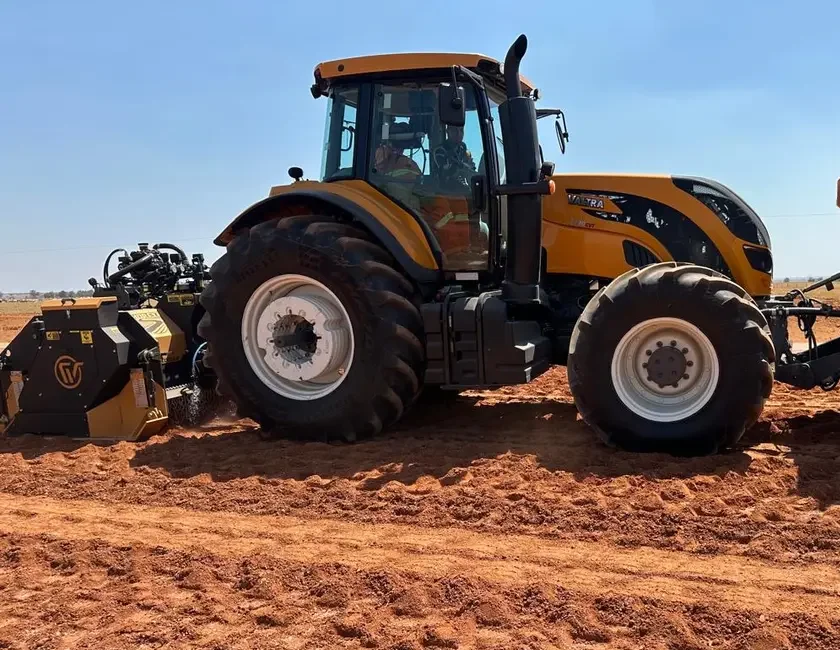 Stone crusher rotor in operation — kinetic energy and tractor horsepower explained